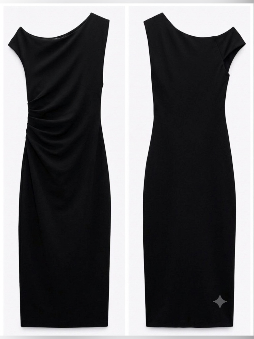 Zara Black One-Shoulder Sheath Dress - Picture 4 of 8